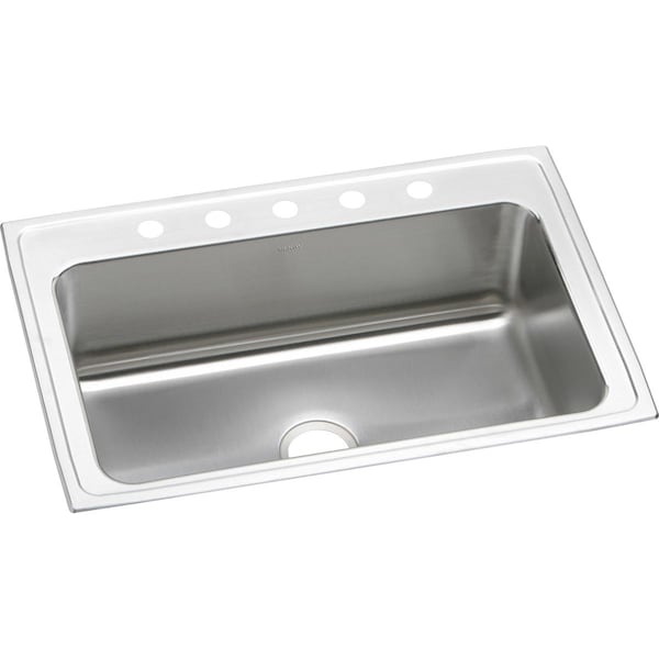 Classic SS 33" x 22" x 10-1/8", Single Bowl Drop-in Sink